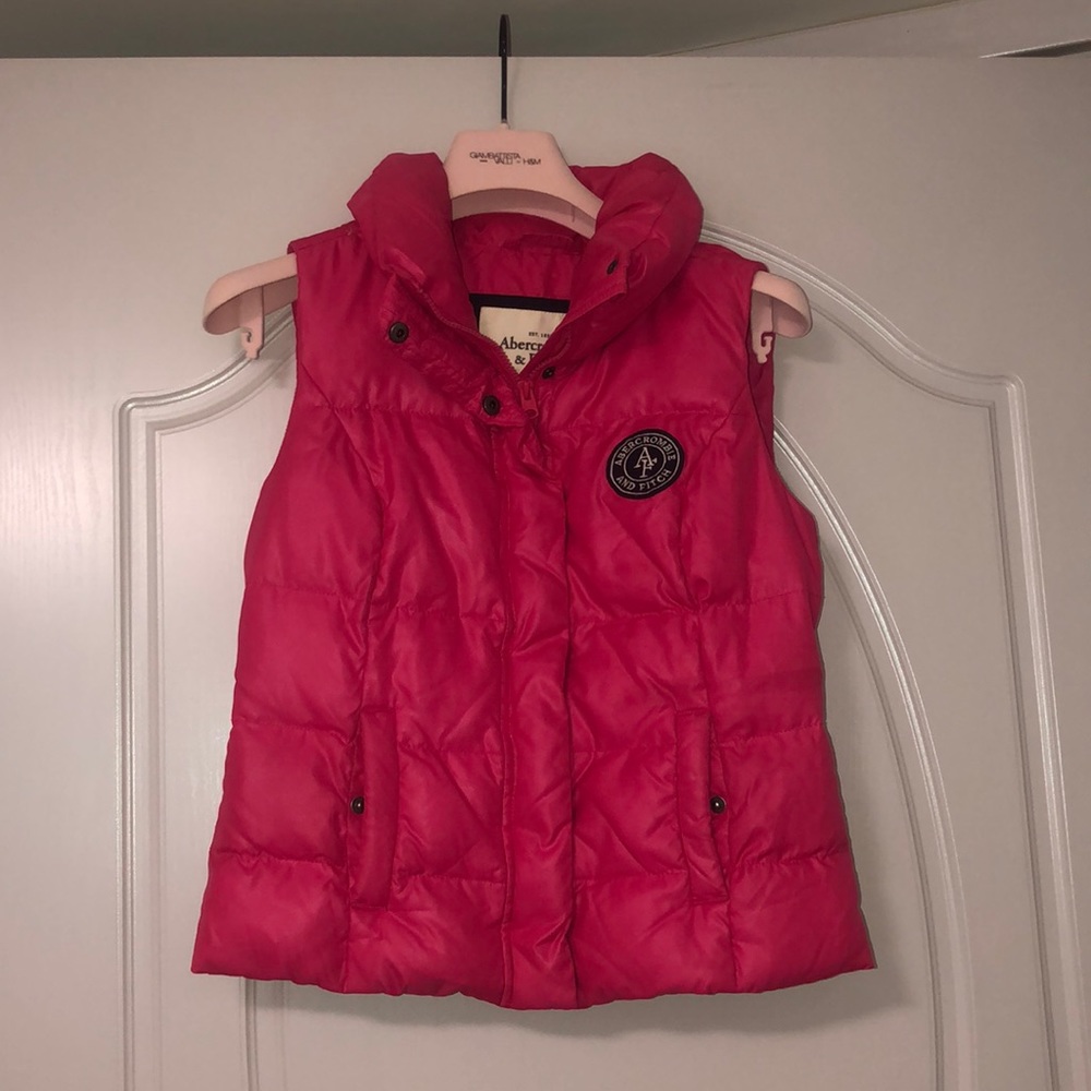 Pink A&F puffer vest